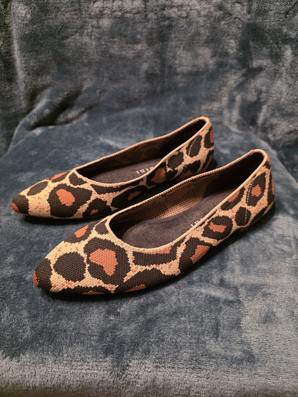 Gianni Bini Leopard Print Pointed Flats in Brown and Black